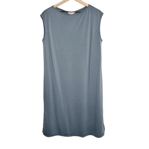 H&M SLEEVELESS GREY WOMEN SHORT DRESS BRAND NEW SIZE LARGE - Picture 1 of 6